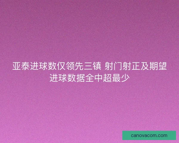 亚泰进球数仅领先三镇 射门射正及期望进球数据全中超最少 亚泰进球数仅领先三镇 射门射正及期望进球数据全中超最少